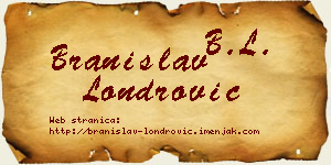 Branislav Londrović vizit kartica